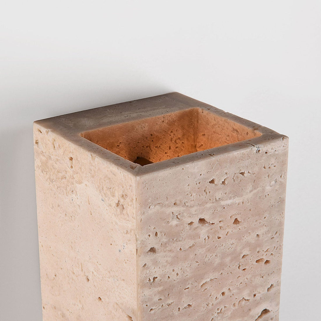 Bloc Travertine Up & Down Wall Light — Sand Beige