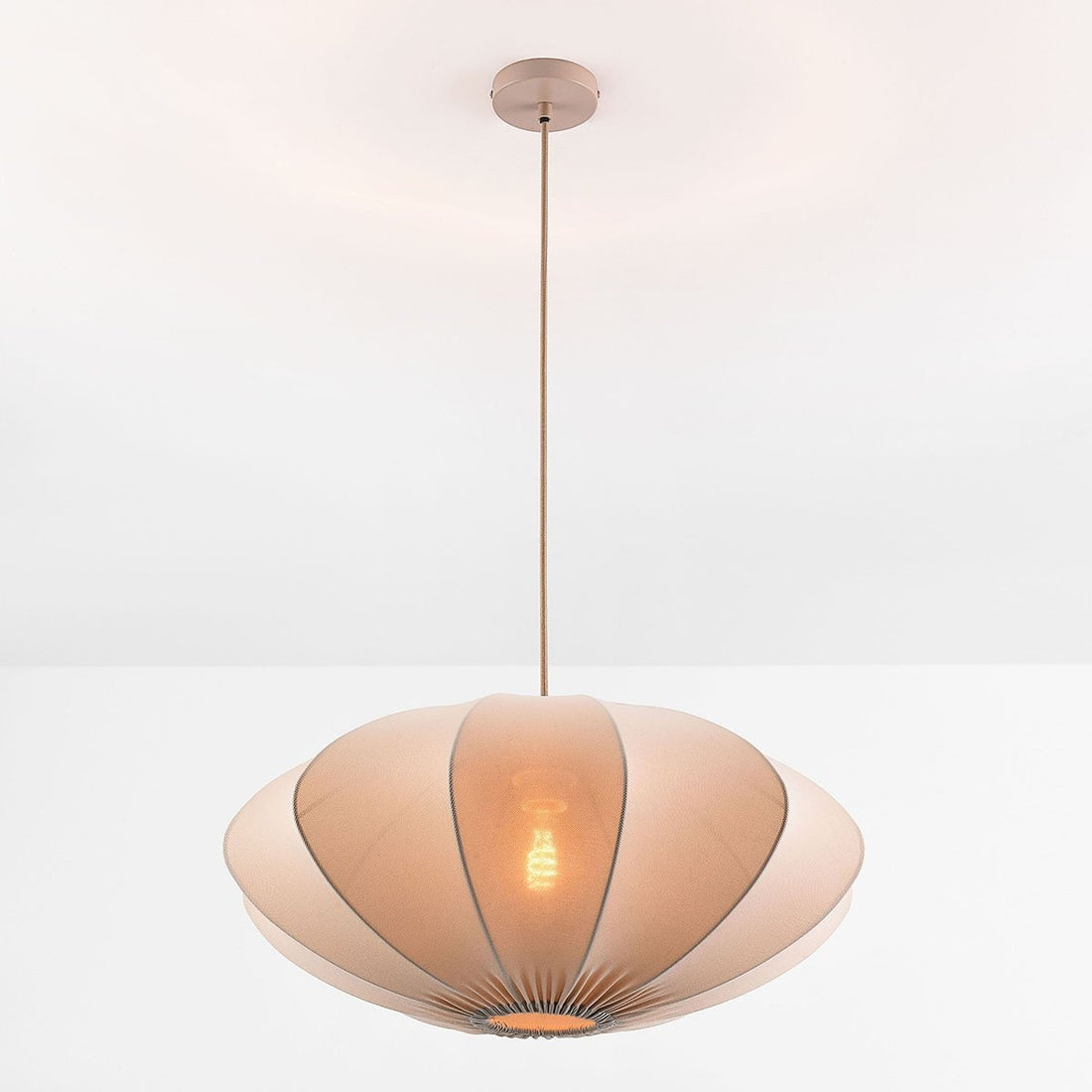 Elva Fabric Pendant Light — Taupe, 55 cm