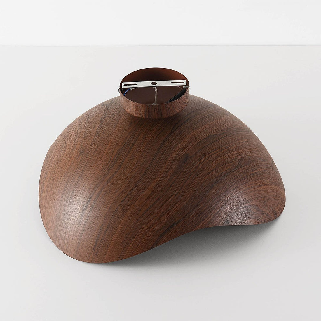 Nami Wavy Metal Ceiling Light — Walnut Look