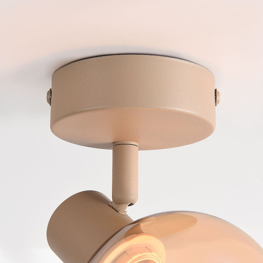 Beno Adjustable Spotlight — Beige & Amber Glass, Single