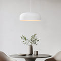 Nube round white pendant light 40cm disc hanging from ceiling