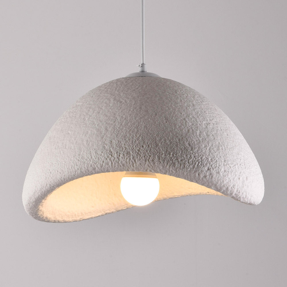 Senja Cloud Stone-Effect Pendant Light — White, 38 cm detail