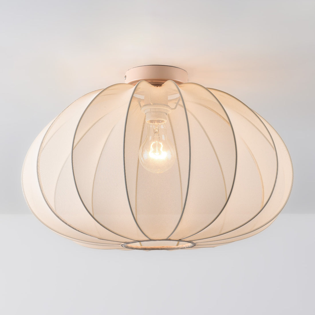 Amaro light beige fabric ceiling light 50cm diameter with woven shade