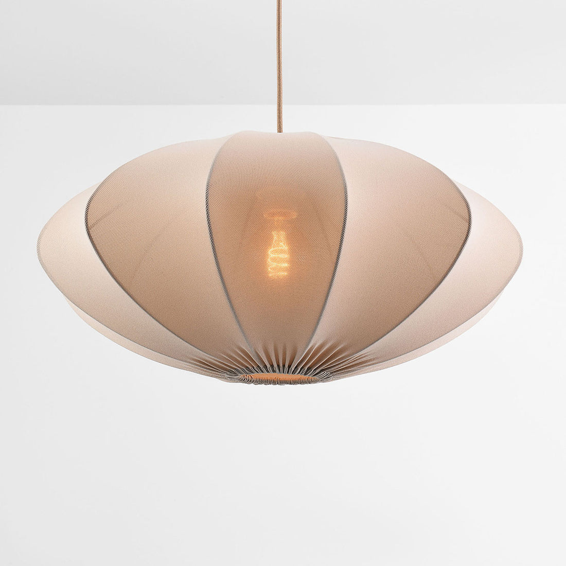 Elva Fabric Pendant Light — Taupe, 55 cm