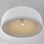 Shiro Round Disc Pendant Light — White Stone Effect, 60 cm