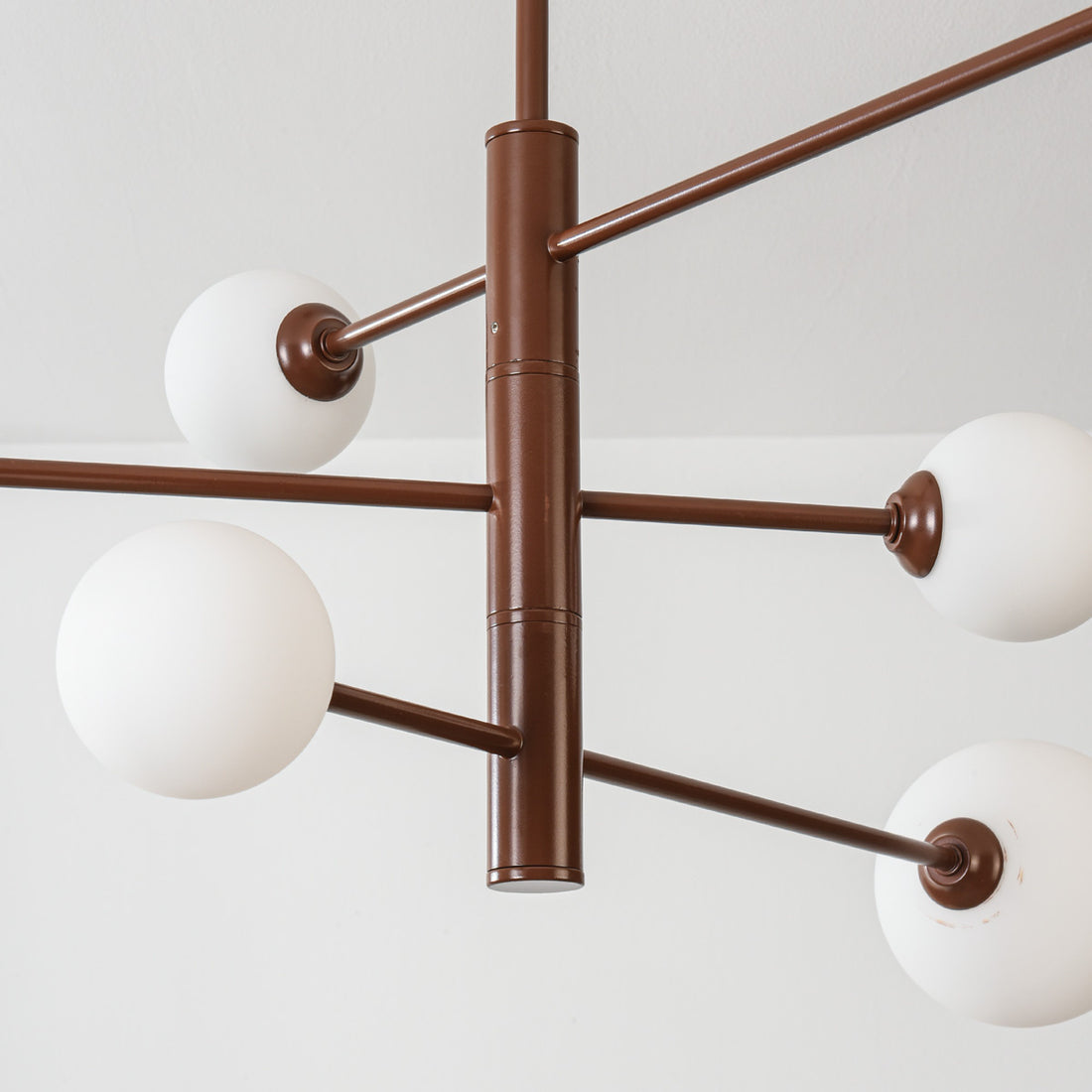 Sesto Six-Light Ceiling Light — Brown & Opal Glass