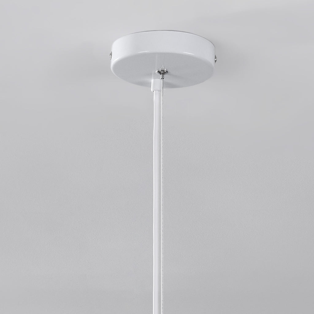 Shiro Round Disc Pendant Light — White Stone Effect, 60 cm
