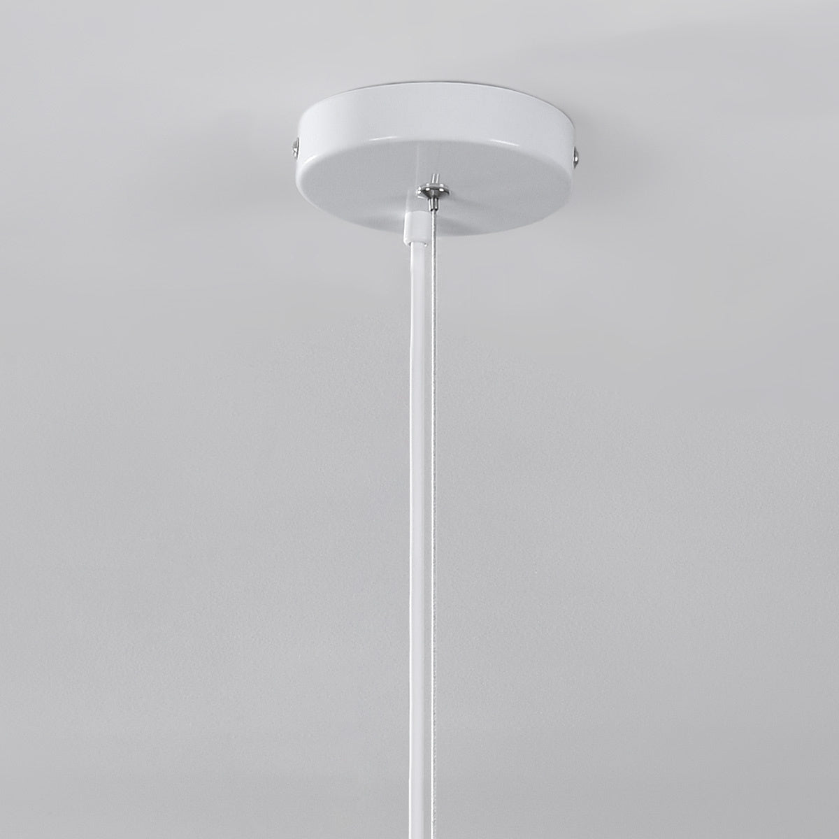 Shiro Round Disc Pendant Light — White Stone Effect, 60 cm
