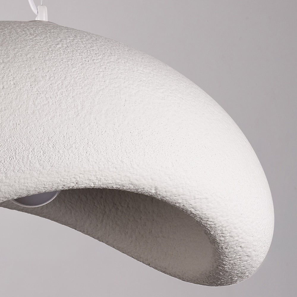 Katsura Layered Stone-Effect Pendant Light — White, 60 cm