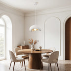 Close-up of Katsura pendant light showing matt white stone-effect textured finish and curved stacked planes