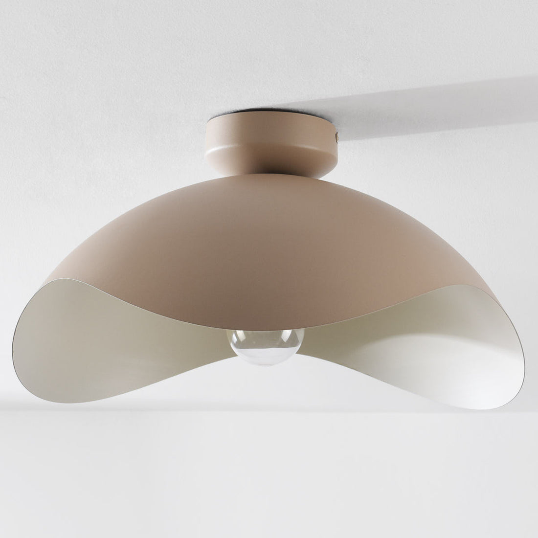 Nami Wavy Metal Ceiling Light — Sand Taupe