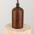 Taoka Travertine & Wood Pendant Light — 4 Lights, Round