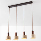 Taoka Travertine & Wood Pendant Light — 4 Lights, Linear
