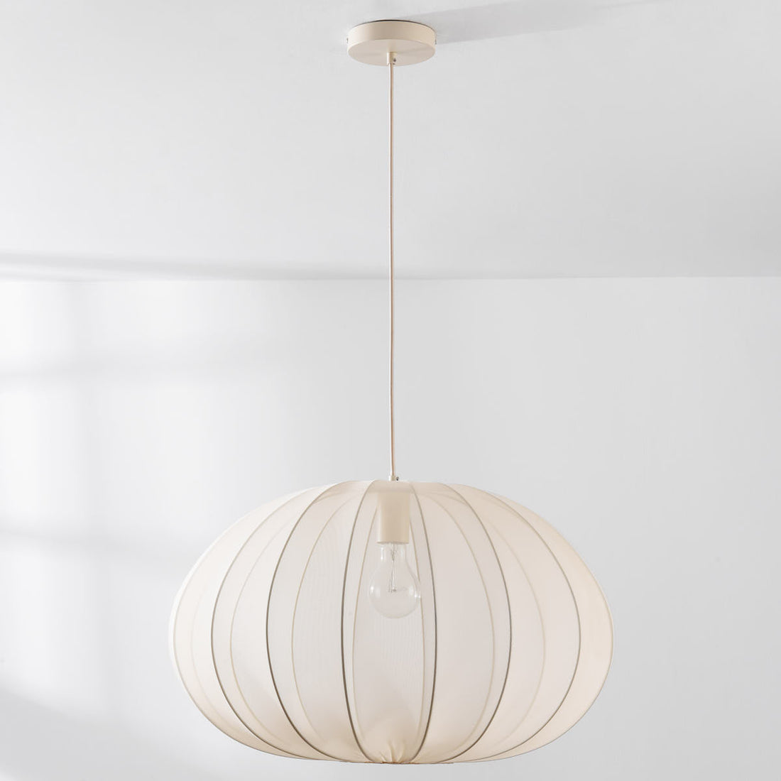 Odile Fabric Pendant Light — Light Beige, 59 cm
