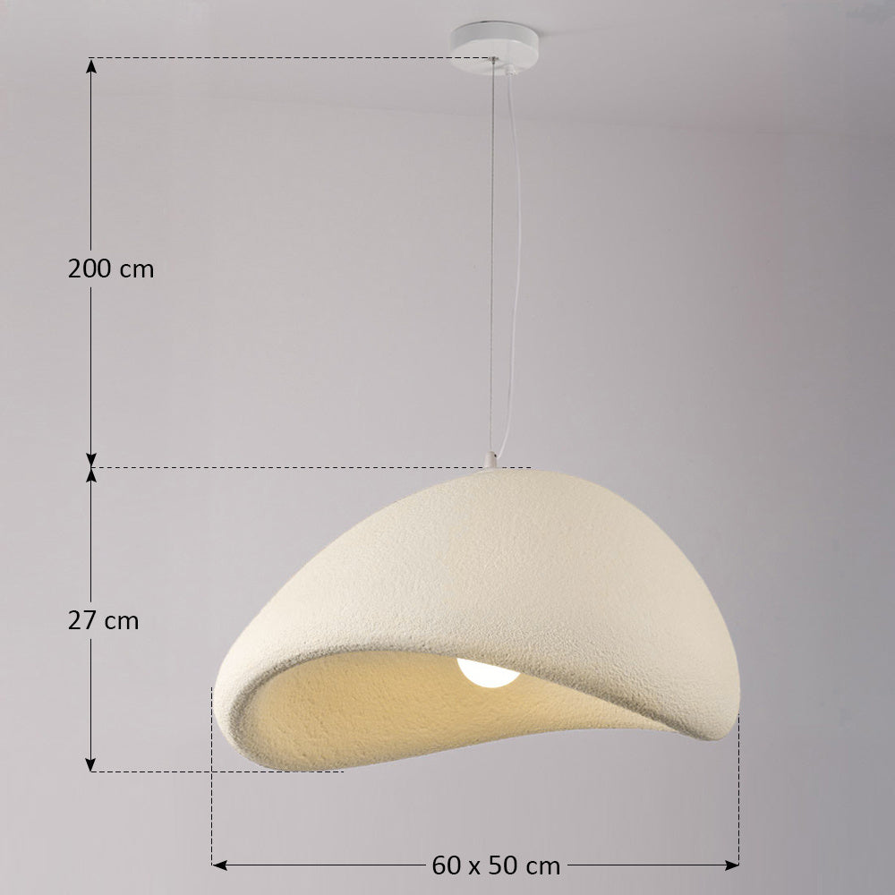 Kara Organic Stone-Effect Pendant Light — Sand Beige