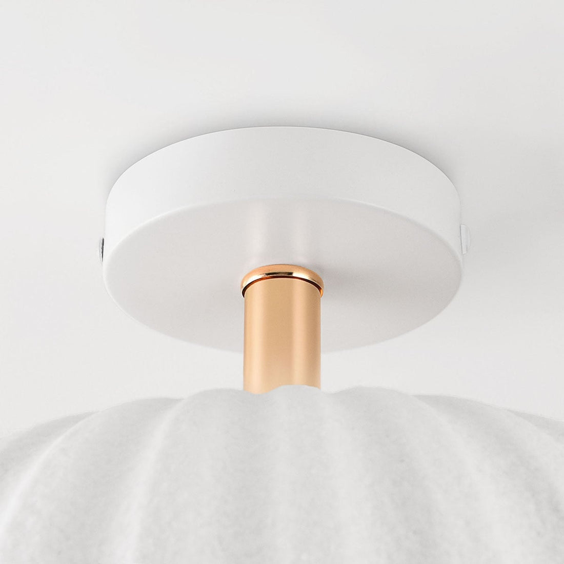 Riba Ribbed Ceiling Light — White, 40 cm