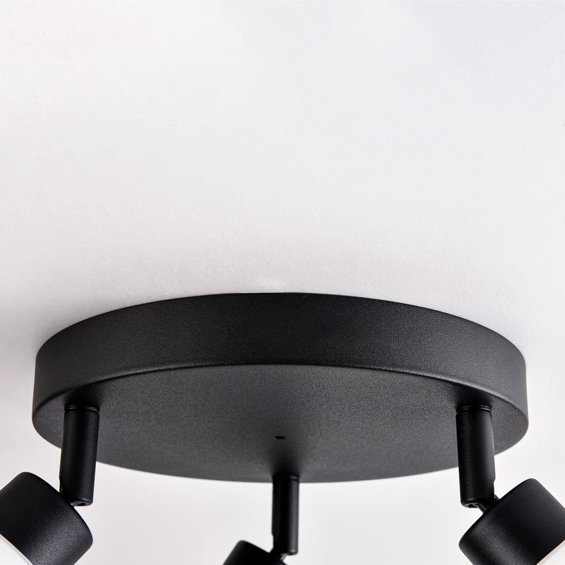 Otto Adjustable Triple Spot Ceiling Light — Black & Opal Glass, IP44