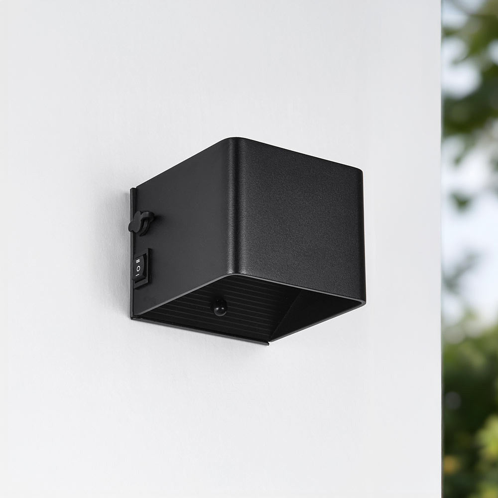 Pike Rechargeable Outdoor Wall Light — Black, Sensor after dark