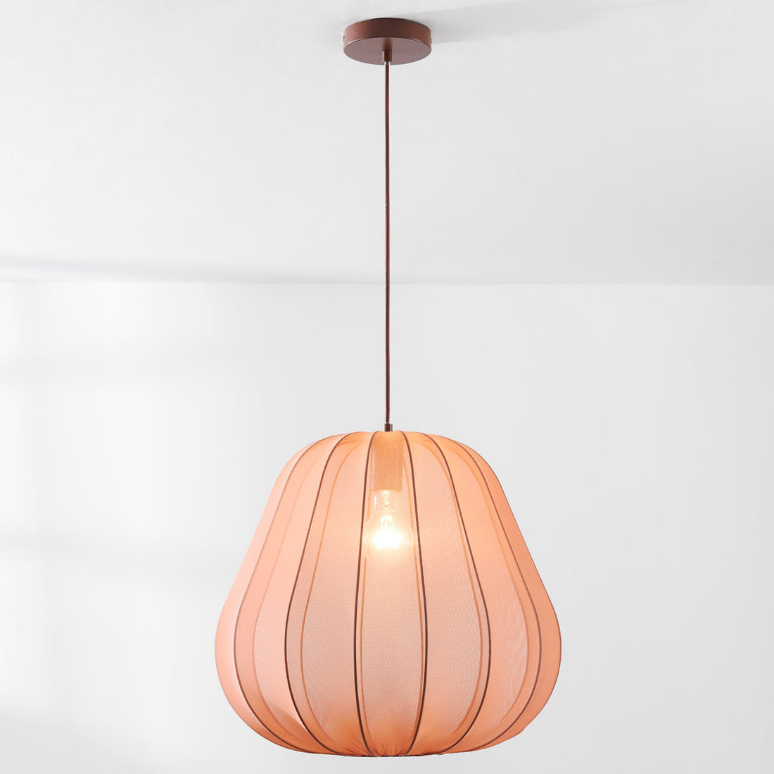 Piera Fabric Pendant Light — Terracotta Pink, 45 cm