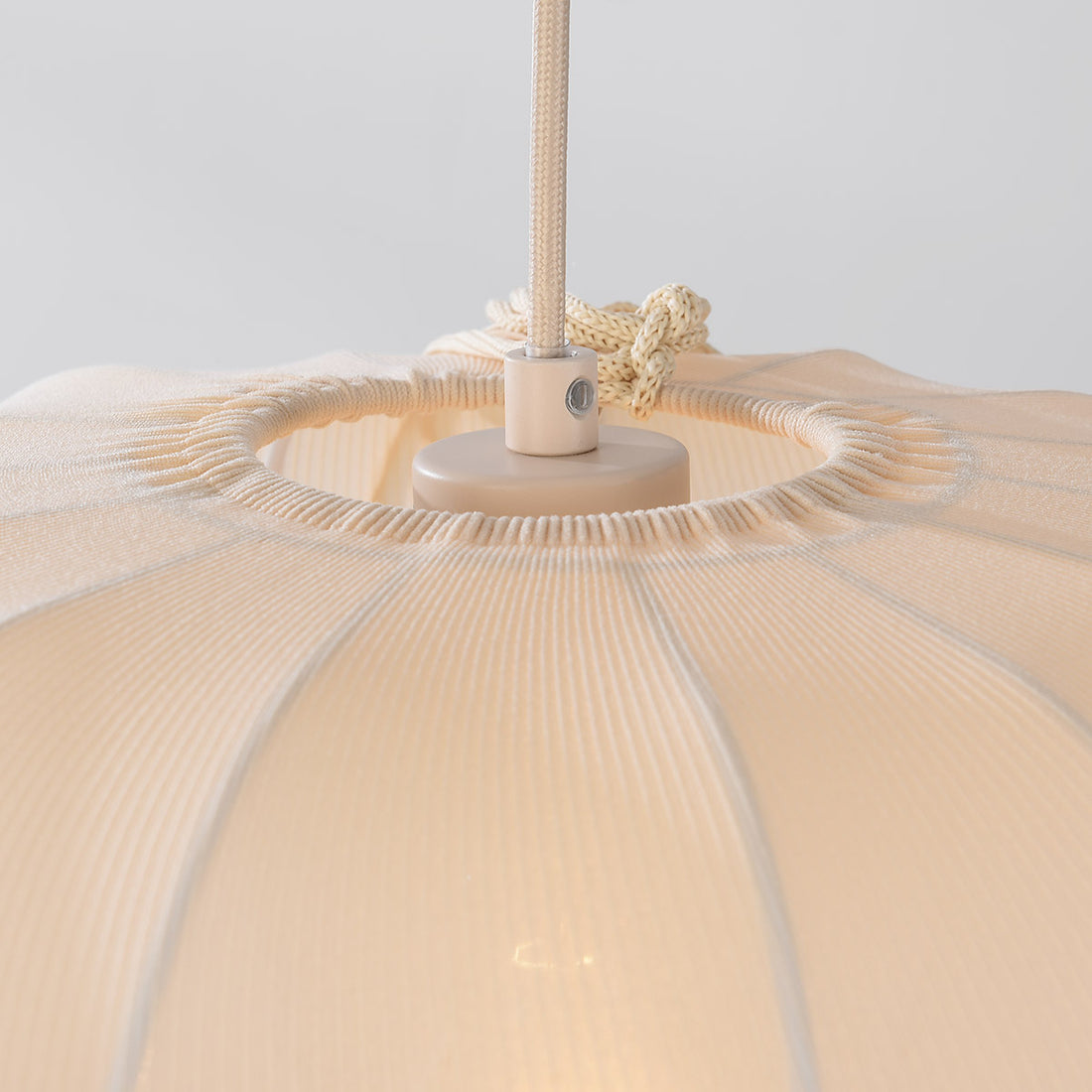 Aya Fabric Drum Pendant Light — Beige, 40 cm