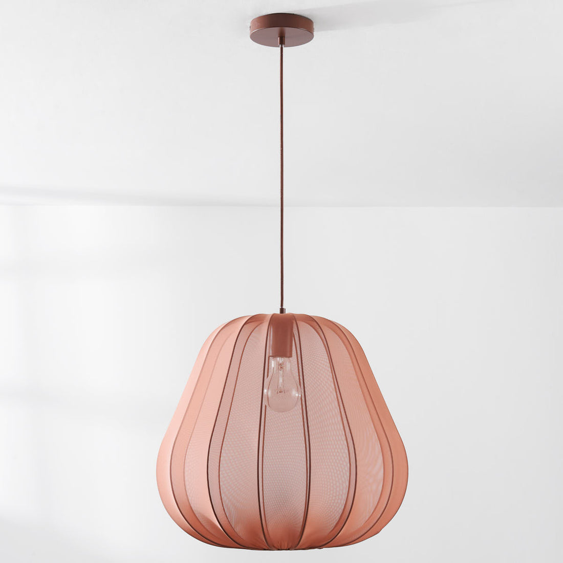 Piera Fabric Pendant Light — Terracotta Pink, 45 cm