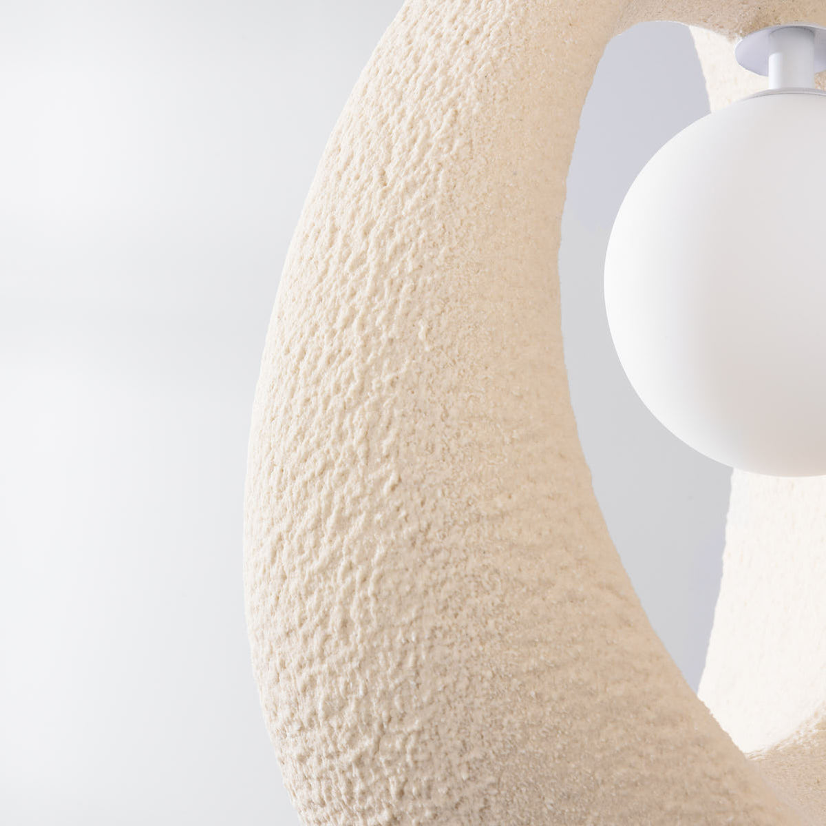 Akari Compact Stone-Effect Pendant Light — Sand Beige