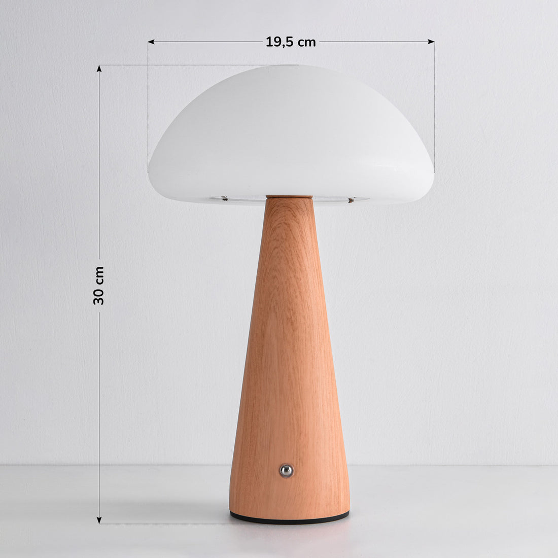 Poppi Rechargeable Mushroom Table Lamp — White, 30 cm