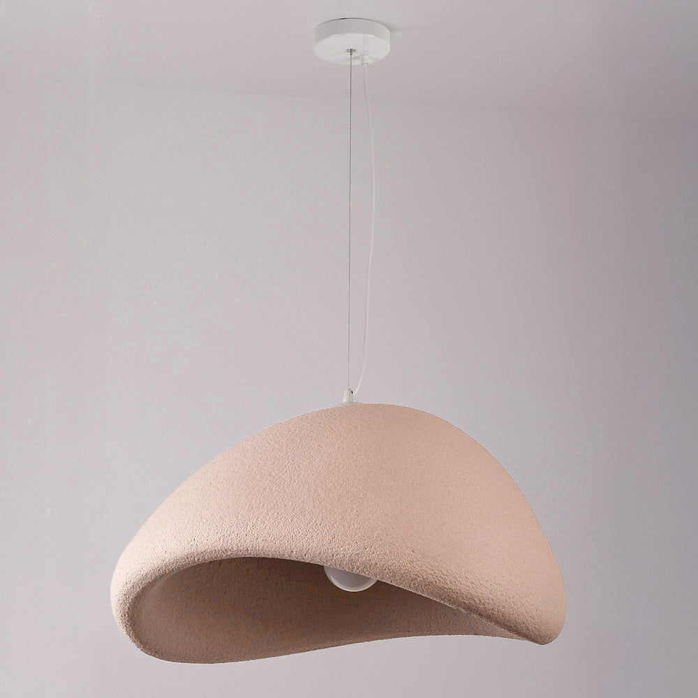 Kara Organic Stone-Effect Pendant Light — Dusty Pink