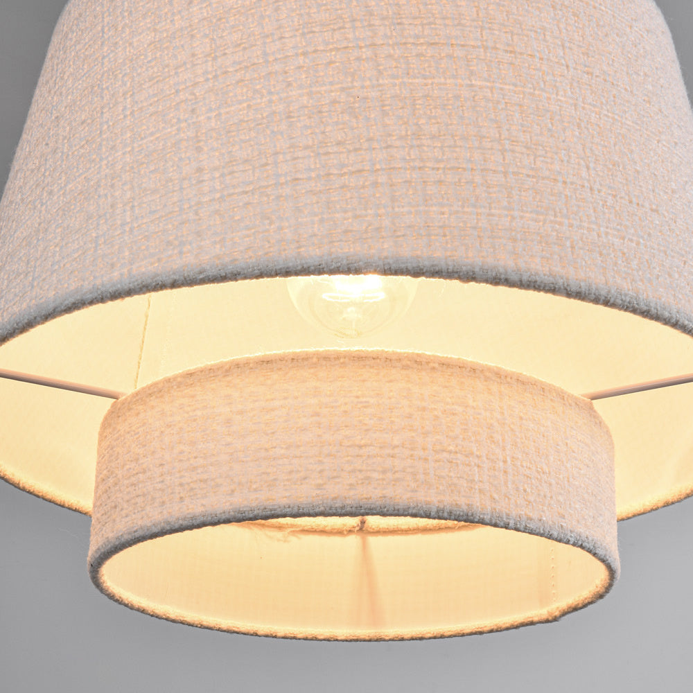 Elin Fabric Drum Pendant Light — White, 40 cm