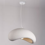Katsura Layered Stone-Effect Pendant Light — White, 60 cm