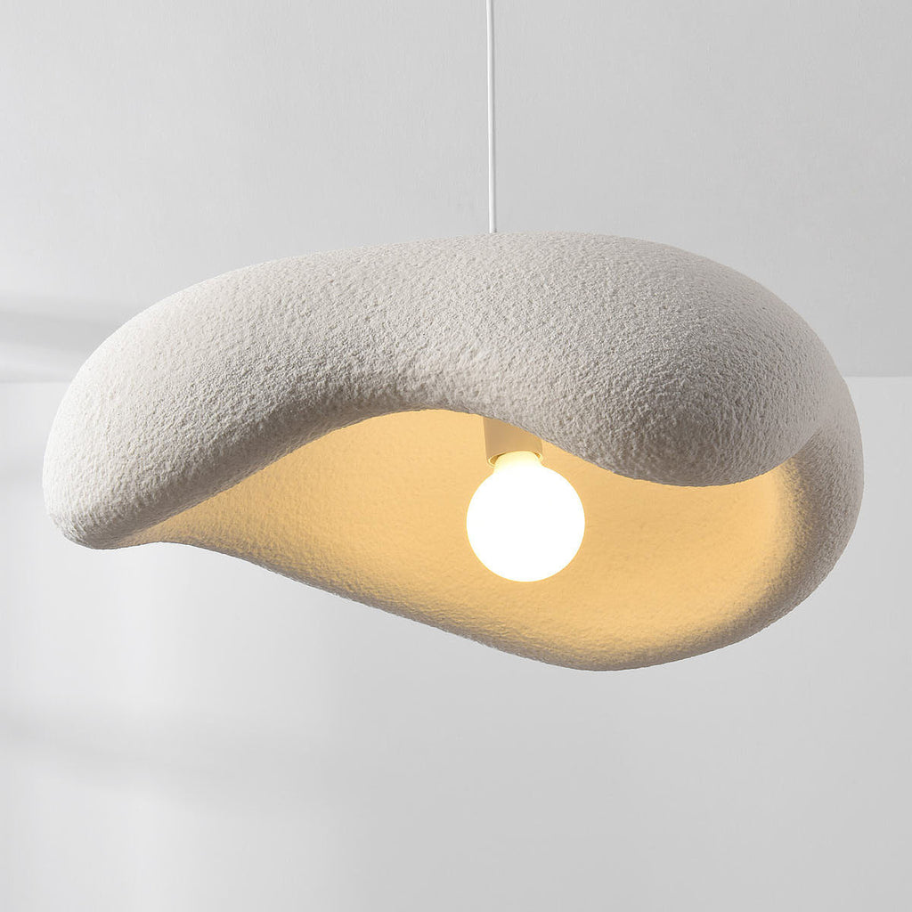 Kintsu Wide Stone-Effect Pendant Light — White