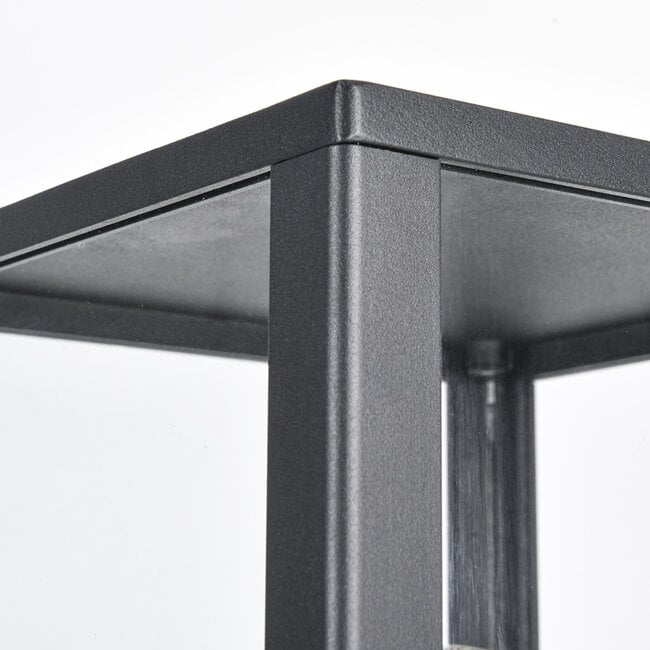 Sem Glass Panel Post Lantern — Black