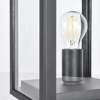 Sem Glass Panel Post Lantern — Black