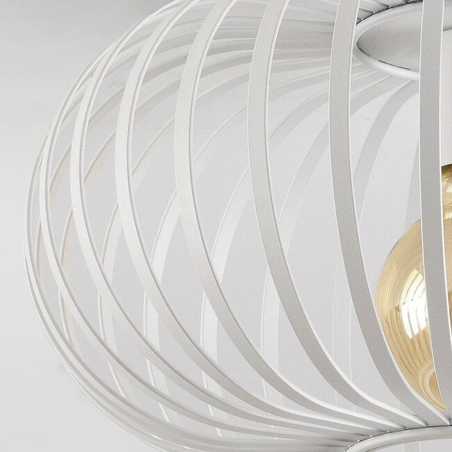 Lacena Sculptural Iron Cage Ceiling Light — White