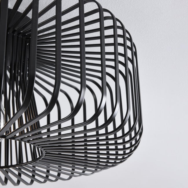 Cassio Industrial Cage Pendant Light — Black