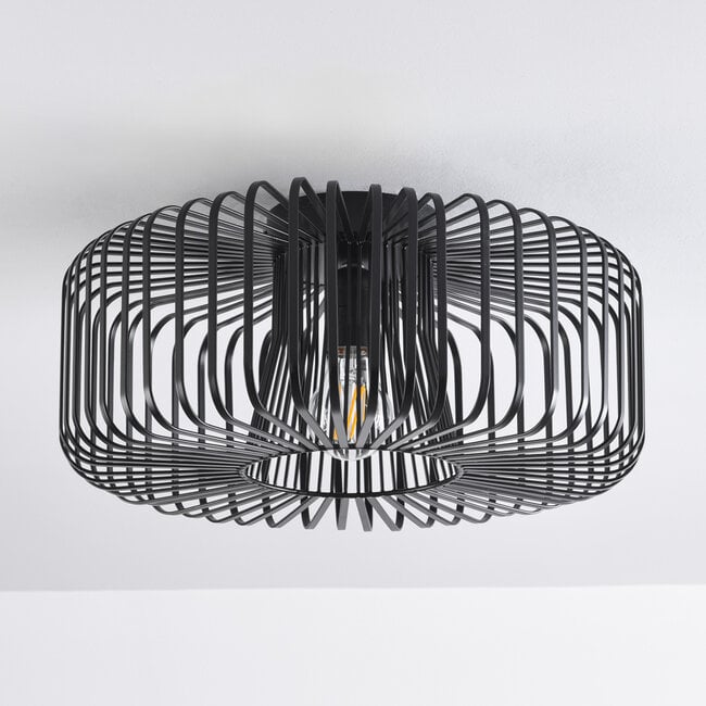 Cassio Industrial Cage Pendant Light — Black