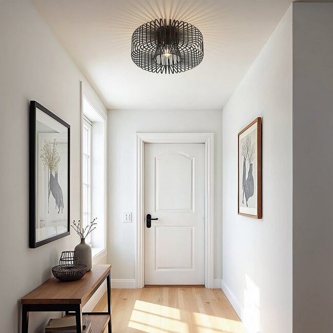 Cassio Industrial Cage Pendant Light — Black