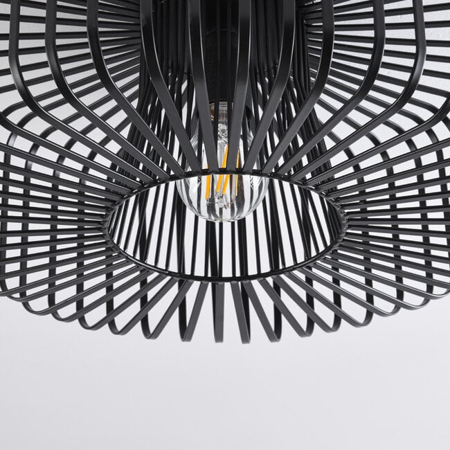 Cassio Industrial Cage Pendant Light — Black