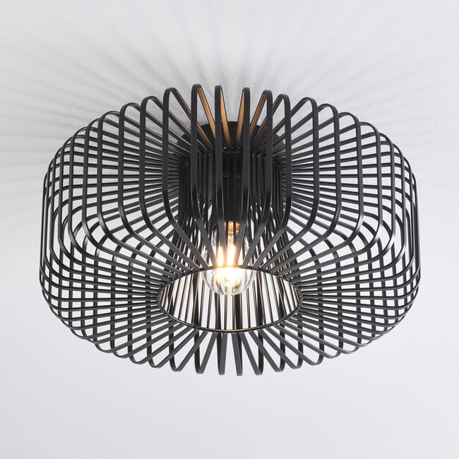Cassio Industrial Cage Pendant Light — Black