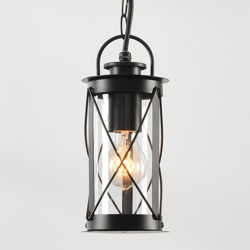 Black detail on Malmo Lantern Outdoor Pendant Light — Black