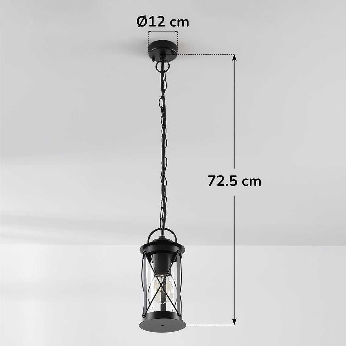 Malmo outdoor lantern pendant dimensions drawing