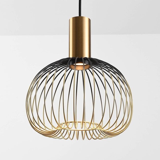 Velia 3-Light Cage Pendant Light — Black and Gold