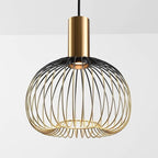 Velia 3-Light Cage Pendant Light — Black and Gold
