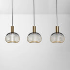 Velia 3-Light Cage Pendant Light — Black and Gold