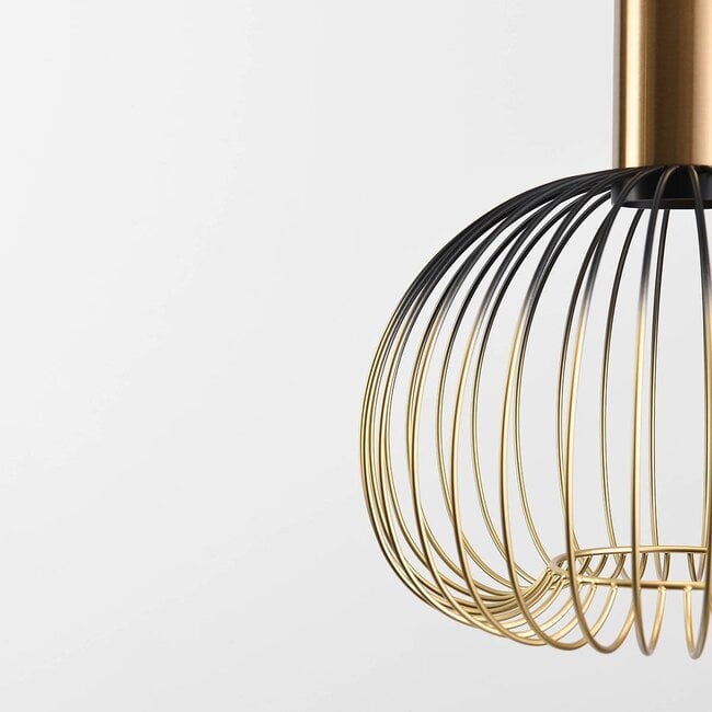 Velia 3-Light Cage Pendant Light — Black and Gold