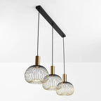 Velia 3-Light Cage Pendant Light — Black and Gold