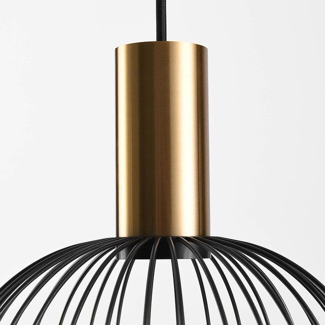 Velia 3-Light Cage Pendant Light — Black and Gold