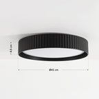 Senna Ribbed LED Flush Ceiling Light — Dimmable, Black