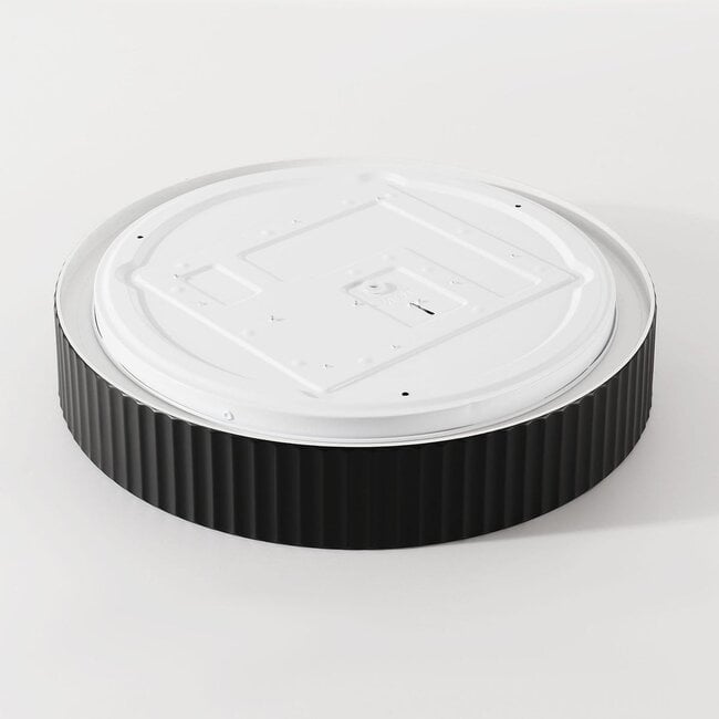 Senna Ribbed LED Flush Ceiling Light — Dimmable, Black