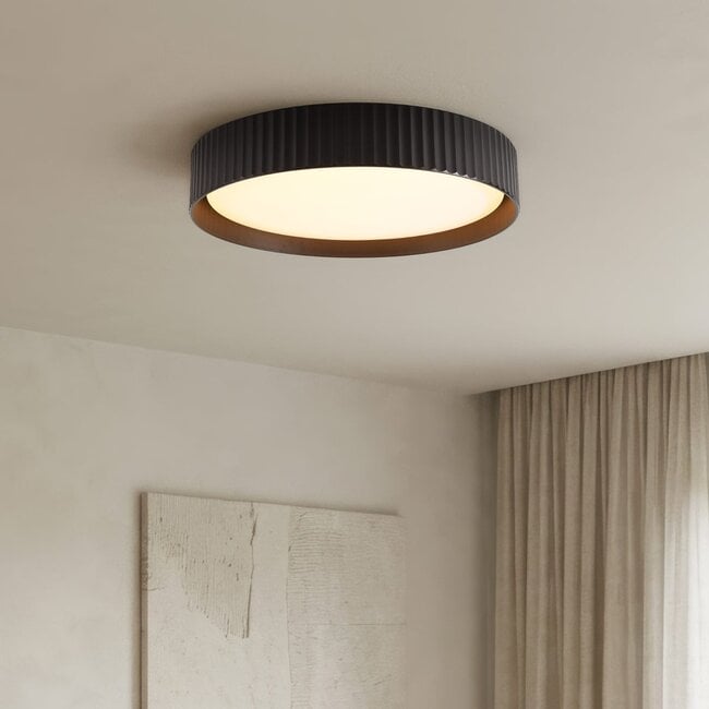 Close-up of Senna dimmable LED ceiling light showing ribbed texture detail